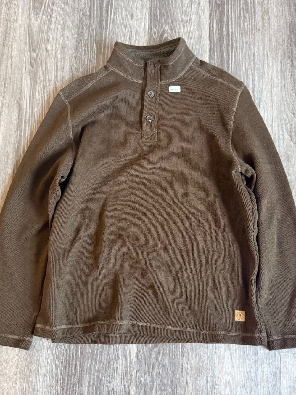 G.H. Bass & Co Brown Quarter Button Fleece Pullover Size XL